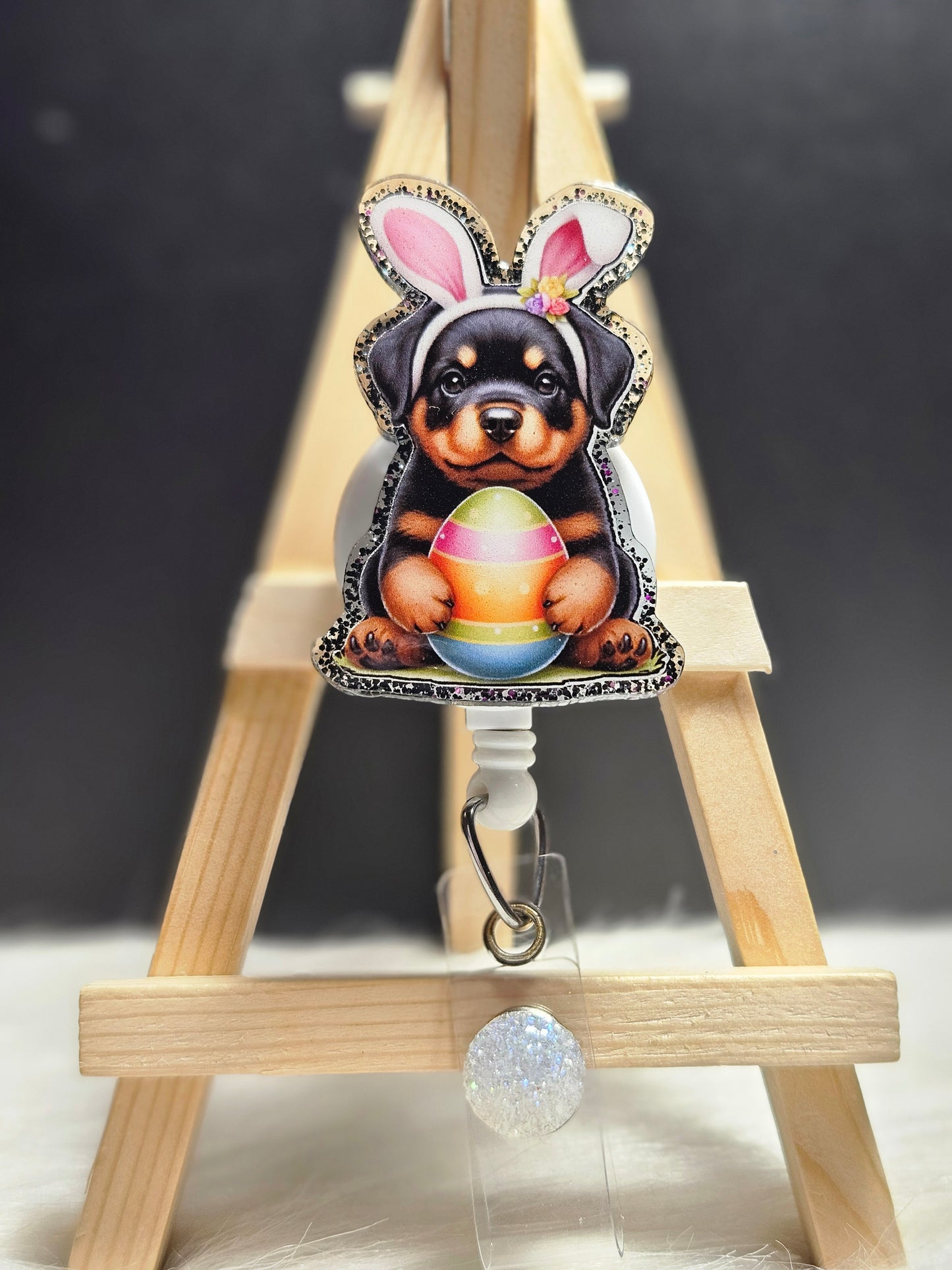 Easter Rottweiler Dog Badge