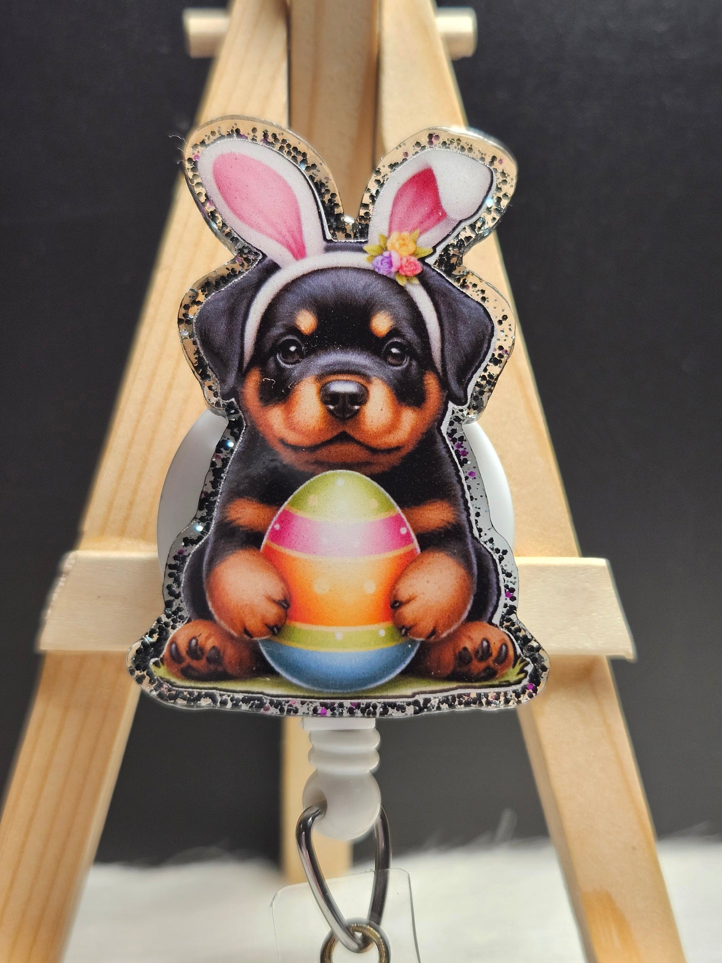 Easter Rottweiler Dog Badge