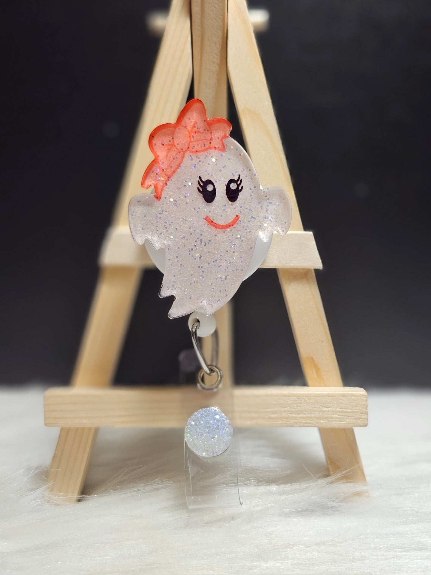 Ghost With Bow Badge Reel