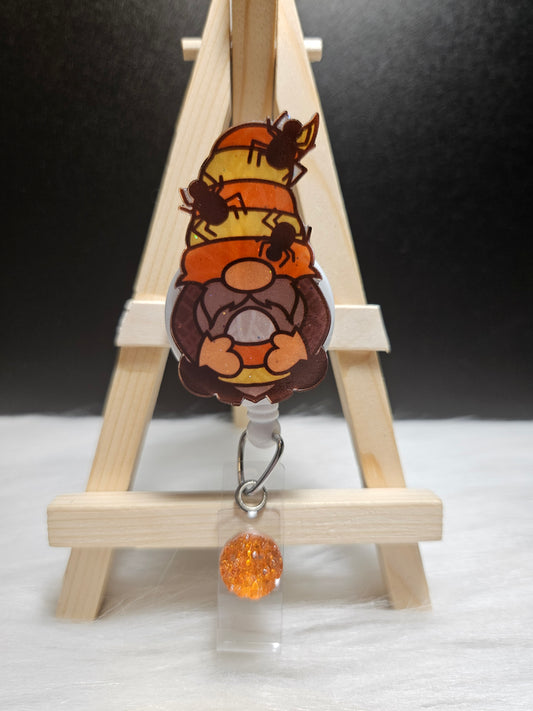 Gnome With Spiders Badge Reel