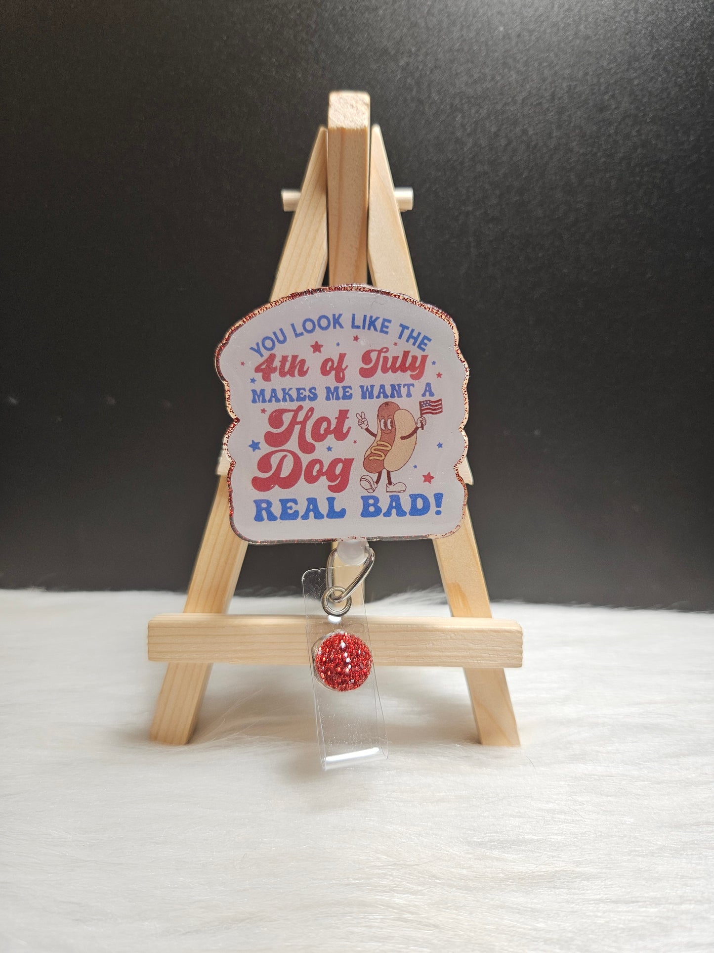 4th Of July Hot Dog Badge