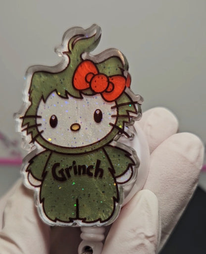 Kitty Grinch Badge Reel