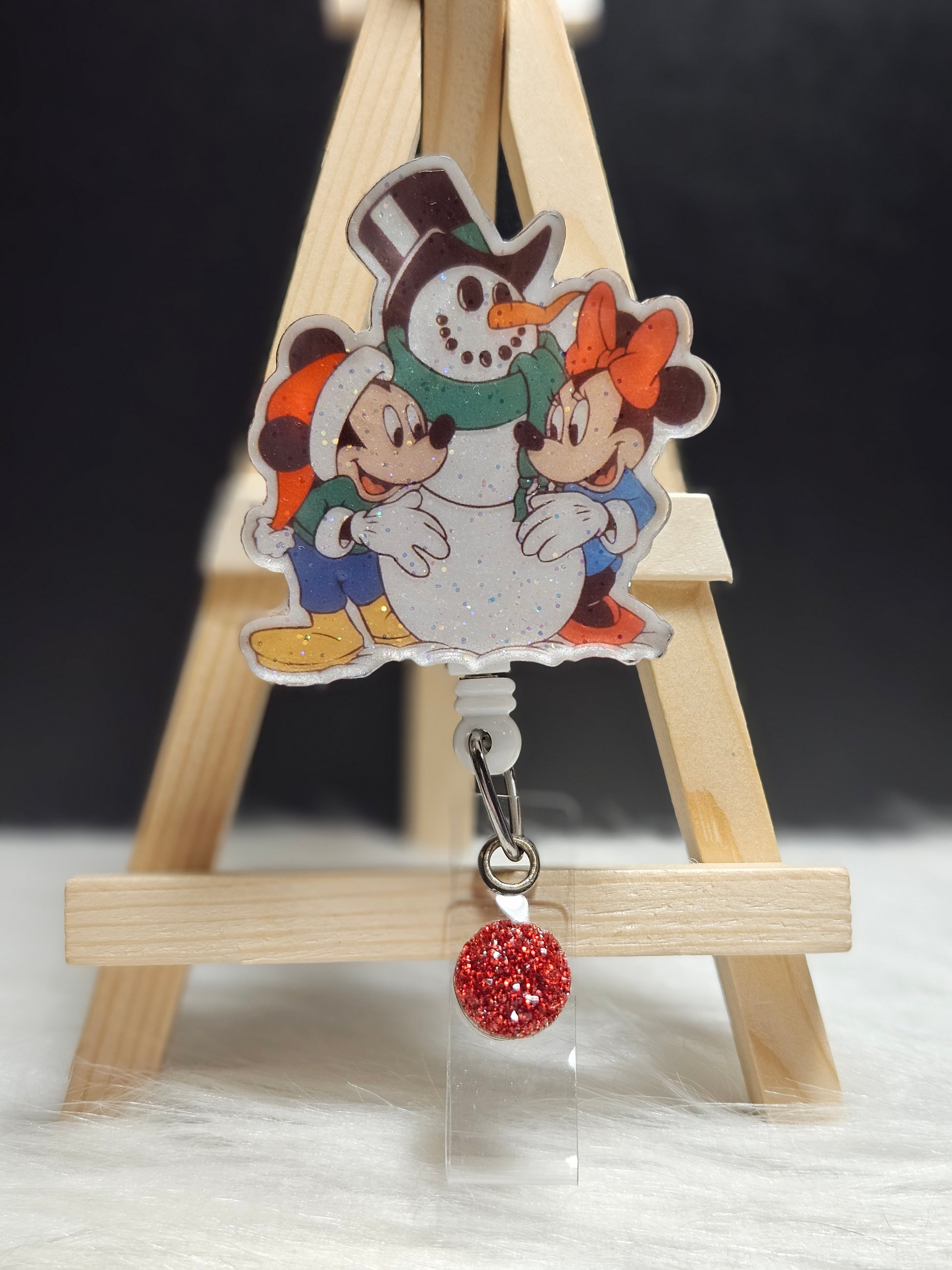 Mouse With Snowman Badge Reel, Holiday Badge, Cute Badge Reel, Hospital ID,  Gift – PhlebotomyChicBadges