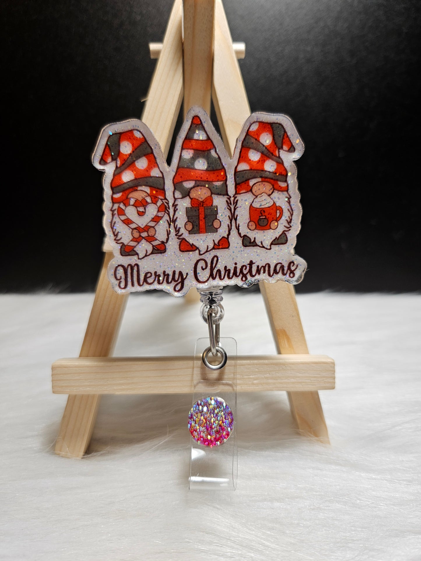 Merry Christmas Gnomes Badge Reel