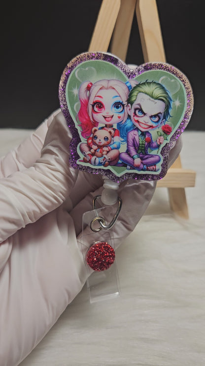 Cartoon Joker And Harley Badge