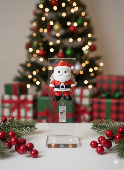 3D Printed Santa Badge Reel - Jolly Christmas Style