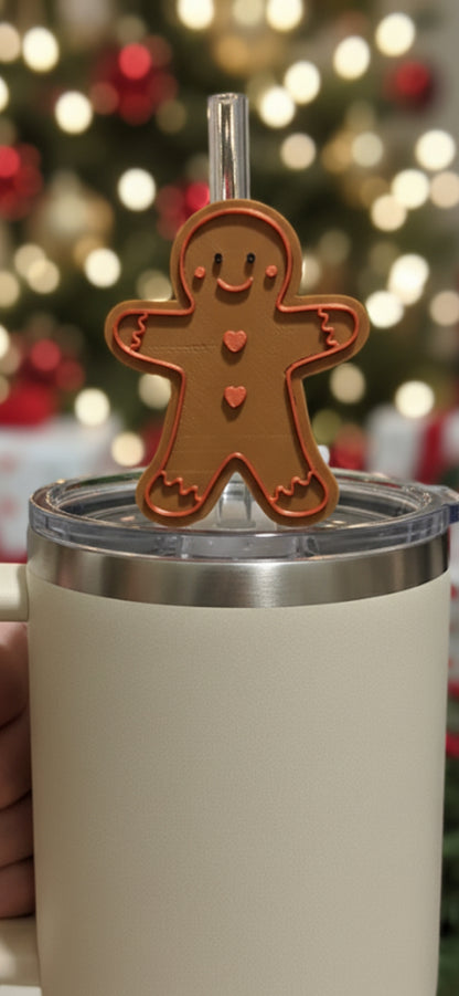 Straw Topper Gingerbread Man