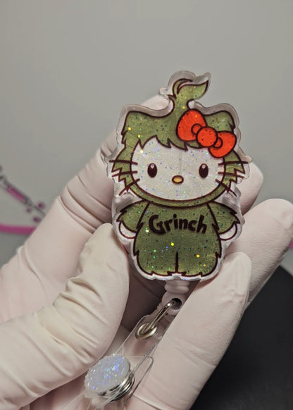 Kitty Grinch Badge Reel