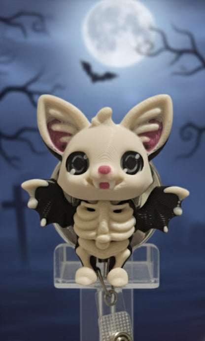 3D Printed Bat Badge Reel - Gothic Halloween Style