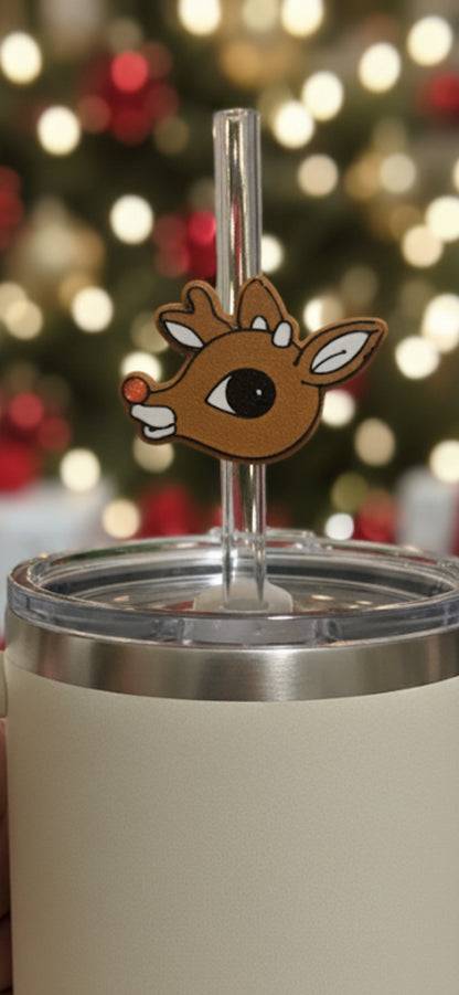 Straw Topper Rudolph