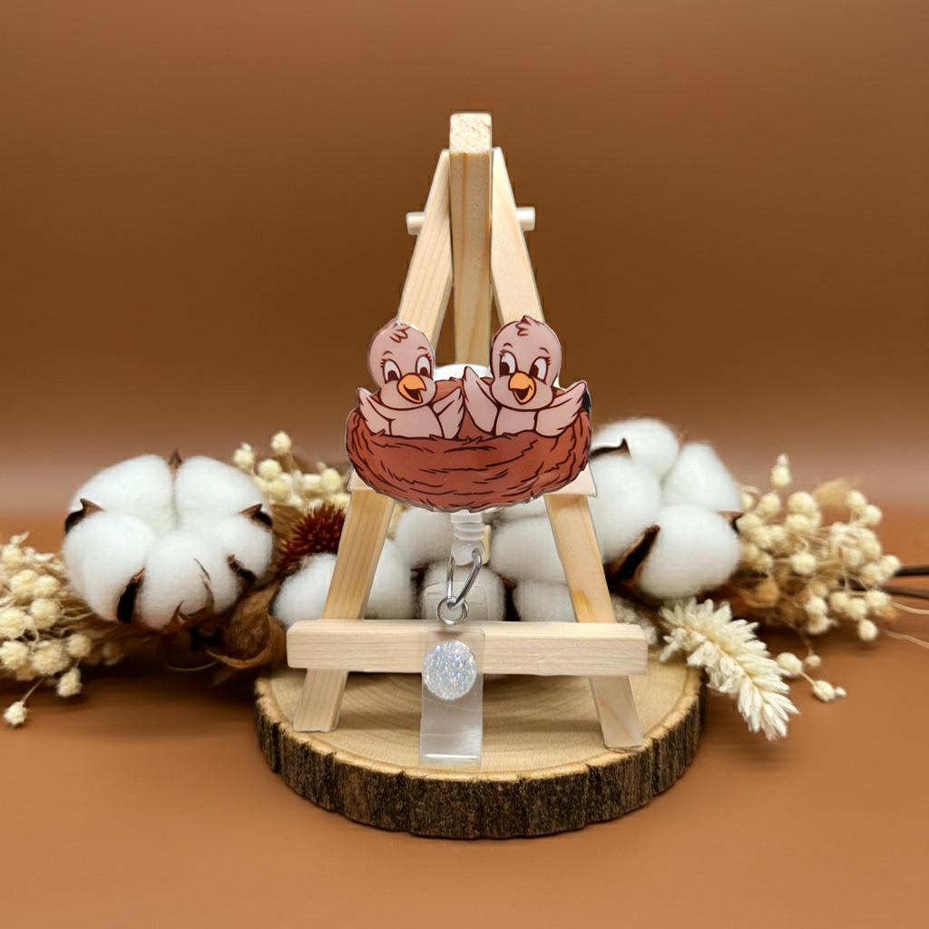 Baby Birds Badge Reel